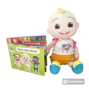 Cocomelon Plush/soft Dool and Board book Hello, New Friends Bundle and Save